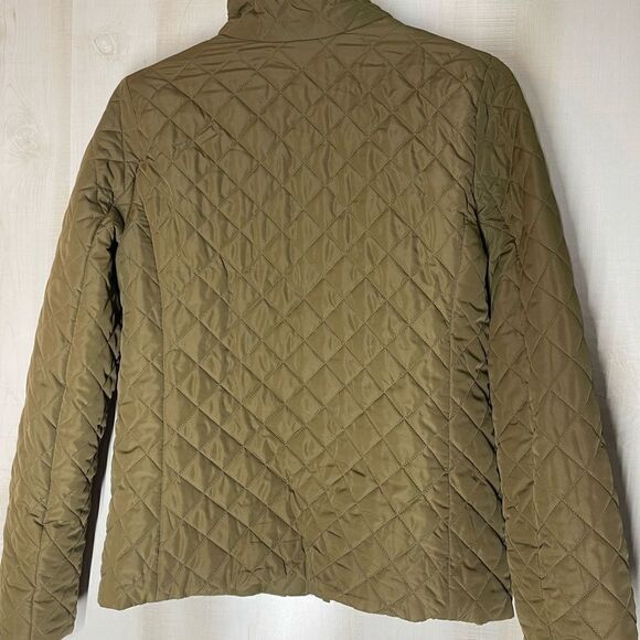 J. Crew Olive green quilted‎ jacket coat, size small - Picture 9 of 14